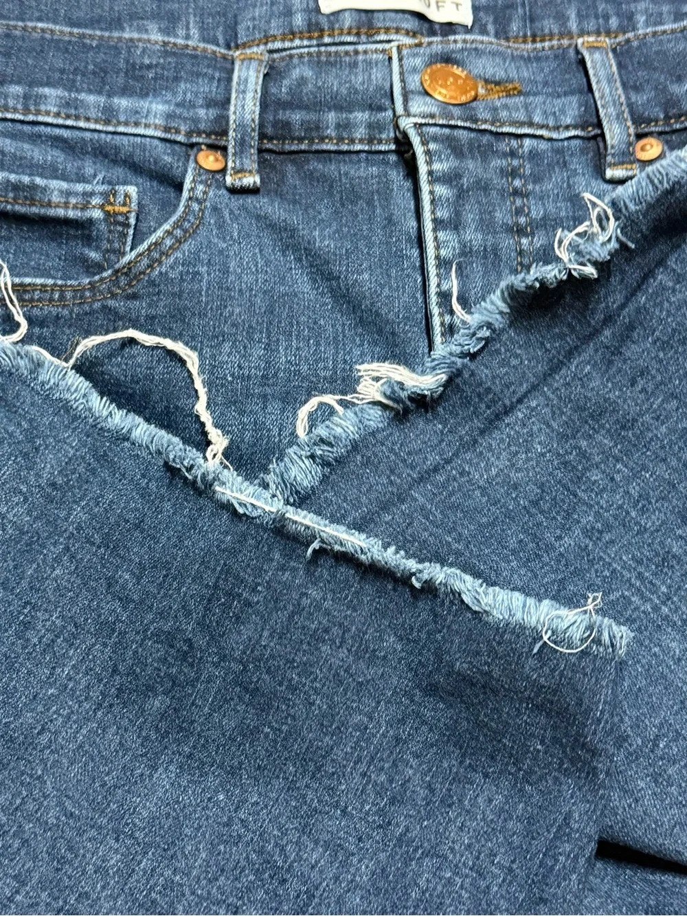 Loft Bermuda Jean Shorts Women’s 10/30 Blue Dark Wash Denim Cut Offs Casual Jort